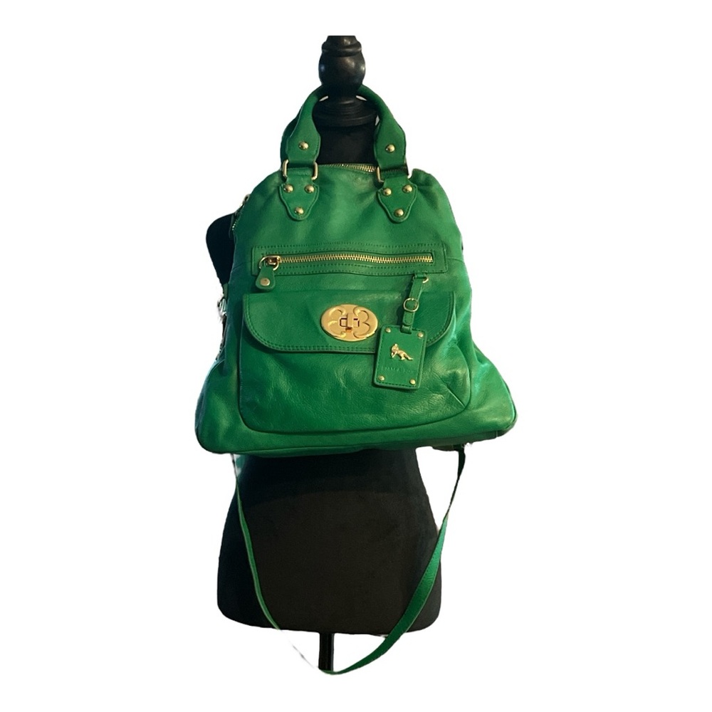 COPY - Emma Fox leather green Satchel/Shoulder bag with gold tone hardwares and…
